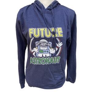 FUTURE ASTRONAUT Graphic Print Hoodie with Pouch Blue Heather Adult Small